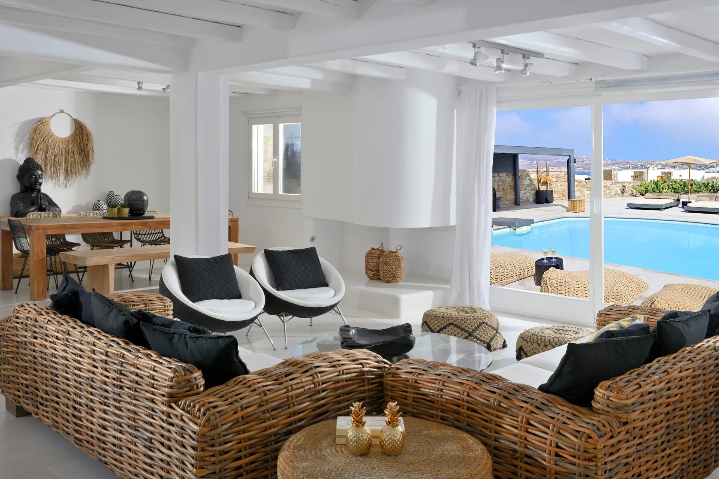 Villa Stone Mykonos - 5 berdoom villa | View of Mykonos Windmills