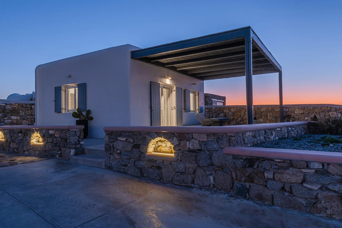 Villa Stone Mykonos - 5 berdoom villa | View of Mykonos Windmills