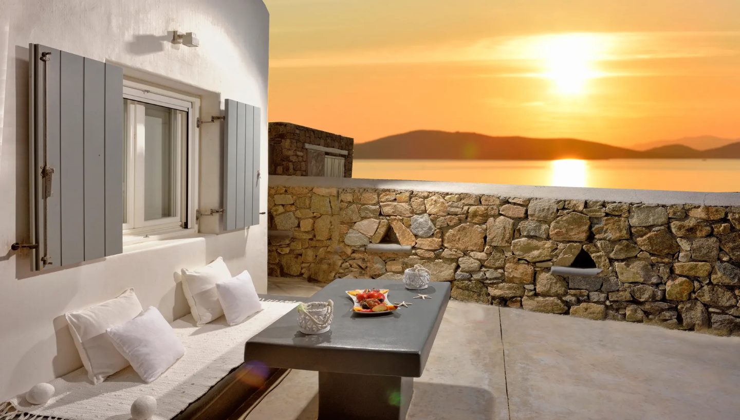 Villa Stone Mykonos - 5 berdoom villa | View of Mykonos Windmills