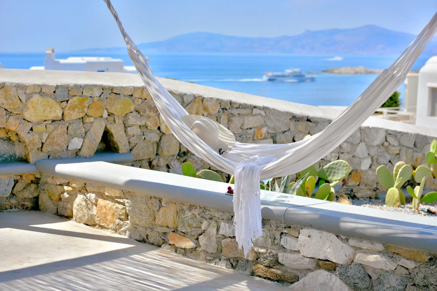 Villa Stone Mykonos - 5 berdoom villa | View of Mykonos Windmills