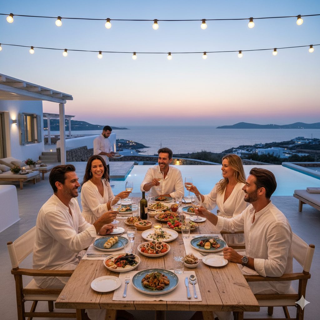 private dinning experience in mykonos